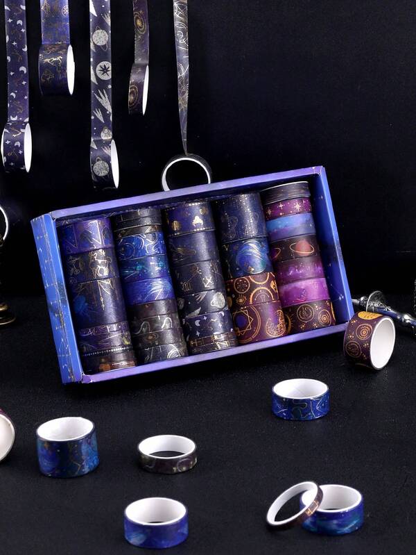 36 rollos/caja de cinta de enmascarar fina y delicada con efecto bronceado, cinta de enmascarar para diseño y manualidades DIY para trabajos de precisión, suministros para scrapbooking, útiles escolares, vuelta al cole, San Valentín, Halloween, Navidad, Acción de Gracias, cumpleaños, temporada de homecoming, regalos