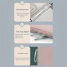 10.9英寸和12.9英寸平板电脑便携包，防震设计，多口袋，兼容iPad 11/10/10.9英寸、7/8/9/10.2英寸、Mini 7/6、Air 11(M2)、Pro 12.9英寸，符合人体工学的手柄，柔粉色设计，适合旅行、工作和学习。 - 彩色 - 查看 4