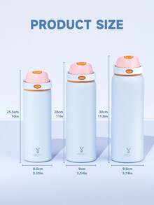 Meoky 32oz Vacuum Insulated Water Bottle With 2-In-1 Straw And Spout Lid, Insulated Cup, Keep Cold 24H, Leak-Proof, Fits In Car Cup Holder, Stainless Steel Tumbler For Sports, Travel, And School - Light Purple - View 3