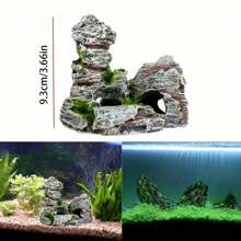 1pc Miniature Artificial Mountain Aquarium Decoration - Resin Fake Stone For Small Fish Tank, ABS Material Aquarium Accessories Aquarium Decor