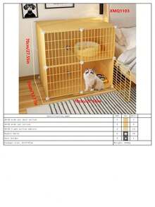 2-Tier Enclosed Cat Cage, Sturdy Indoor Cat House With Large Space For Kittens - Multicolor - View 17