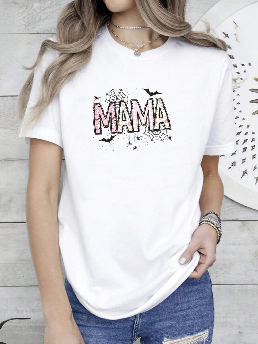 180g pure Cotton Mama Halloween Sweatshirt, Halloween Mom Sweatshirt, Spooky Mama Shirt, Halloween Mom Crewneck, Mama Halloween Sweater, Mom Halloween Gifts Versatile female Stretched Slightly Casual Unisex fashion graphic Comfortable designer clothes women streetwear - Blanco - Ver 1
