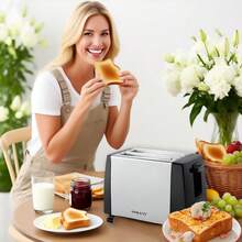 Retro Aesthetic Silver Black Color Blocked Stainless Steel Toaster Oven Combination - Baking, Baking And Baking Bread, Home Breakfast Capacity Below 500mL, 6-7 Timed Gear Settings, Detachable Breadcrumb Tray, Kitchen Countertop Decoration Suitable For Small Spaces - US A Type Plug(110-127V) - View 4