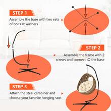 Hängesessel Gestell Hängematte Stuhl Stand nur, Hängematte Stand C Form für Indoor Outdoor Hanging Egg Swing Stuhl/Rattan Swing Sitze,Maximale Traglast 150kg (Nur das Gestell, ohne Hängesessel)