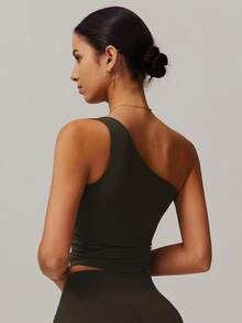 MASKERT Damen Top, Sport Top, Träger Top, Hochelastischer Sport Top, Heim- und Pendler Top, hautfreundlich und angenehm zu tragen - Olivgrün - Übersicht 5