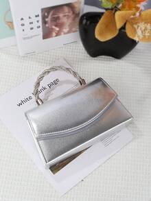 闪亮手拿包，适合正式场合和盛会，优雅时尚，女士手提包，非常适合派对、婚礼、盛会、正式晚宴，可搭配婚纱、正式礼服、舞会礼服、生日礼服。 - 銀色 - 查看 5