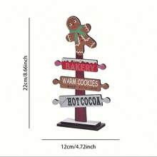 1 szt. ozdoba świąteczna na biurko w kształcie piernikowego ludzika, drewniana dekoracja świąteczna