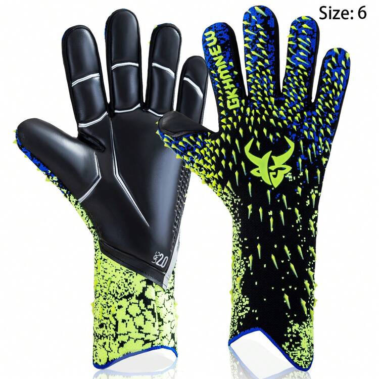 专业足球守门员守门员手套 - 超强抓地力，高性能 - 耐用舒适的成人、青少年训练/比赛手套（尺码 6-10） - 彩色 - 查看 34