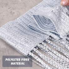 Rèm dây bóng 300 X 250 Cm, Màu đen, Rèm treo tường, Trang trí cửa sổ, Vách ngăn phòng, Chống ruồi, Thích hợp cho đám cưới, quán cà phê, nhà hàng - Xám - Xem 3