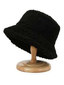 1pc New Arrival Winter Furry Hat For Women, Autumn/Winter European & American Fashion Warm Solid Color Mongolian Thick Beanie Cap Versatile - Multicolor - View 17