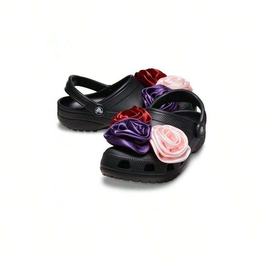 Crocs Classic Rosette 210388-001 Clog Men's US 9 Black Comfort Shoes UPS321