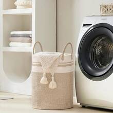 2PCS Cestos para Ropa Sucia XL - 58L Lavandería Plegable, Organización Hogar, Cestos para la Colada con de Cuerda, Cestos para Dormitorio, Baños, Sala para Organizar Ropa o Juguetes - 2Pcs Blanco - Ver 5