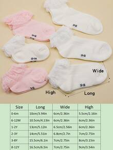 3雙幼兒女童舒適透氣時尚公主風格可愛襪子 - 彩色 - 查看 5