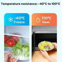 Elastic Bowl Covers (100-Piece) - Stretchable Disposable Food Covers For Bowls, Salad, Watermelon & Leftovers, Odor-Free Kitchen Storage Solution - 白色 - 查看 6