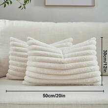 1pc Solid Color Cushion Cover, Multi-Color Options, Warm And Comfortable, Plush Surface, Zipper Closure, Insert Not Included, Fits 12x20/16x16/18x18 Inch, Machine Washable, Autumn Decor, Room Decor, Back To School, School Supplies - Multicolor - View 13