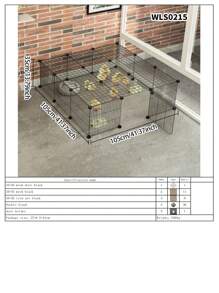 Large Size Cage, Home Use Breeding Pen, Chick Raising Enclosure, Rabbit Hutch With Anti-Escape Fence