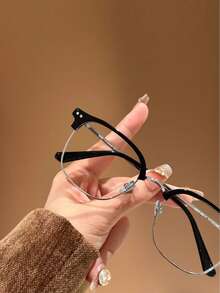 "LILY"Series Blue Light Glasses For Woman, Fashion Computer Glasses On Office Reduce Eye Strain Anti Migraine For Working Reading,Safety Glasses Blue Light Blocking Glasses  Protection Computer Gaming Glasses   Women Cute Light Weight Red Frame Oversized Non Prescription Small Face Square Cat Eye  Reduce Eye Fatigue On Computers, TVs, Phones, And Games, Suitable For Computer Lense Screen Protector Plain Glasses   Clear Lens Glasses Blue Light   Light Blocking Glasses Blue Light Glasses Light Glasses For For Women Men  Light Glasses For    Glasses For Women  99 Blue Light  Glasses For Woman - 銀色 - 查看 2