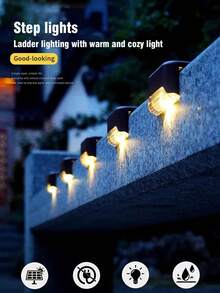 Outdoor Solar Powered Led Fence Light Waterproof Stairway Light For Yard, Fence, Stairway, Garden Decoration Landscape Lighting - Multi-color - View 2
