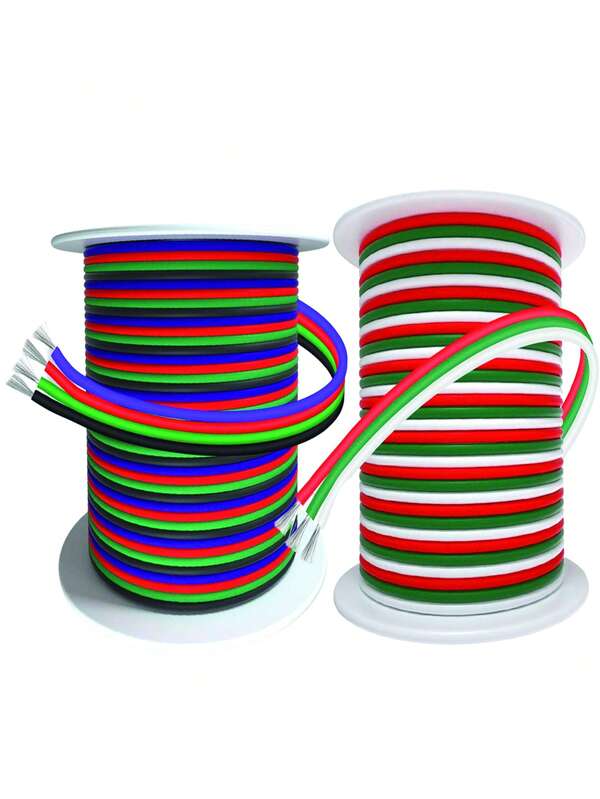 22AWG RGB Extension Cable Wire - Heavy-Duty LED Strip Lighting Cord With 3-Pin To 4-Pin Connector, Compatible With WS2812B/WS2811, 3528, 5050 LEDs, 12V/24V DC - For RGB Projects, Neon Signs, Home/Commercial Lighting - Fast Data Transfer & Reliable Power Delivery, LED Lighting Setup, Project Lighting Solutions, Organized Wire Management, Insulation, Flexible Conductors