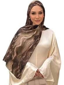ZGMYC Watercolour Floral Printed Hijab Scarf For Women Soft Modal Cotton Instant Hijab Head Wraps Shawls Long Scarveshalloween - 顏色 22 - 查看 1