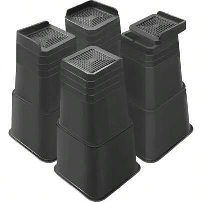 Bed Risers Heavy Duty Adjustable Furniture Risers 3 4 5 6 7 8 9 10 11 12 Inch L Shape Bed Lifts Risers For Table Legs Couch Sofa Desk Cabinet Leg Frames Black 312 Inch