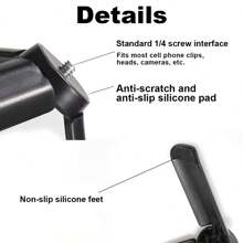 Universal Gimbal Handheld Handle For DJ Pocket 3/Insta360 X5/GoPro/Camera DJ OM 5 OSMO Stabilizer Handheld Fixed Desktop Tripod - Black - View 9