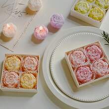 4pcs/Set Creative Rose Scented Candle Set - Perfect Valentine's Day Gift, Birthday Present & Souvenir