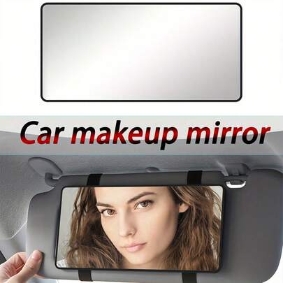 Espejo de sol para auto universal, espejo de maquillaje con correa ajustable para visera de sol del auto - Fácil de instalar, apto para sedanes, SUV y camionetas