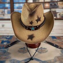 Elevate Your Beach Look With Our Beach Star Straw Cowboy Hat Collection In  Colors - Light Brown - View 3