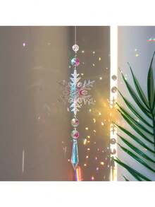 4 قطع زينة كريستالية بشكل نجوم الثلج، مناسبة لتزيين أشجار في فصل الشتاء، قلادات نجوم الثلج الكريستالية، مناسبة لحفلات عيد الميلاد والأعياد السنوية والهدايا (طراز أنيق، متعدد الألوان)