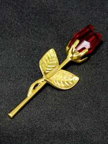 1pc Crystal Red Rose Gift With Silver Leaf Infinity Flower|Handmade Wrapped|Thanksgiving/Wedding/Anniversary/Valentine's Day Gift For Her - Multicolor - View 7