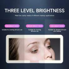 Fccemc Ultra-Thin LED Car Makeup High-Definition Sunglasses Makeup Hanging Frame USB Charging Sunshade Adjustable Light Touch Screen Automatic Facial Makeup Mirror For Women
