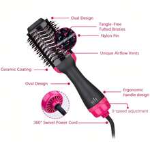 热风梳、吹风机直发器、家用拉直卷发干燥吹风梳、带铝管梳头的热风刷、适合所有发质的电动发梳、节日礼物 - 查看 10