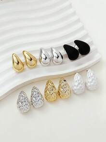 LADYCOCO 6 Pairs Elegant Teardrop Earrings Set, Suitable For Women's Daily Wear, Dating, Party And Everyday Matching - Multicolor Suit LLL - View 5