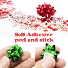 18/30/50/100pcs Mini Shiny Ribbon Bows, Suitable For Valentine's Day Birthday Wedding Bridal Party Gifts Packaging, 1.18"/1.38" Rainbow Gift Wrapping Bows For Holiday Party Craft Floral Gift Packaging Supplies, Glitter Star Flower Multicolor Small Metal Self-Adhesive Gift Ribbon Bows For Holiday Gift Boxes - Multicolor - View 7