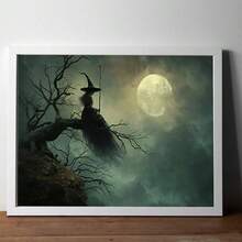 1 Pc Canvas Painting,Classic Anime Halloween Canvas Poster - The Ultimate Moonlight Witch - Beautiful Visual Art Aesthetics, Woodblock Canvas Wall Art Print, Autumn Decoration , Wooden Framed Art,High Quality ,Thickness 2. 25cm/1inch Wall Art Prints Poster Direct Hanging Decor For Home Gifts,Living Room, Bathroom, Bedroom, Kitchen,Bar,Office - 藍色 - 查看 8