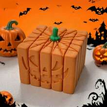 3D Printed Transformable Pumpkin Head, Halloween Funny Stress Relief Toy, Durable Square Shape Can Be Twisted And Stretched, Smooth Twisting Night Decor, Scary Surprise, Desk Office Stress Relief Gadget, Ghoul Gift