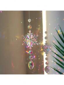 4 قطع زينة كريستالية بشكل نجوم الثلج، مناسبة لتزيين أشجار في فصل الشتاء، قلادات نجوم الثلج الكريستالية، مناسبة لحفلات عيد الميلاد والأعياد السنوية والهدايا (طراز أنيق، متعدد الألوان)