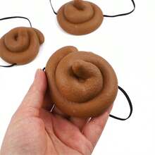 3Pcs Poop Hat Prank Prop Beanie Party Supplies Hats Halloween Party Headwear Funny Headgear Pvc Simulation Shape Men And Women - Multicolor - View 6