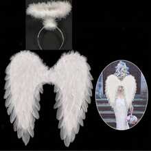 1 buc Elegant Angel Halo Headband Pene Hair Hoop pentru femei Prințesă Costume Cosplay Accesorii de păr Halloween