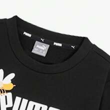 Puma 儿童 2026 春季卡通印花舒适长袖圆领套头卫衣 670131-01 - 黑色 - 查看 3