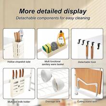 Dish Drainer, 3-Tier Stainless Steel Dish Drainer With Drip Tray, Dish Drainer With Cup Holder, Dish Dryer For Kitchen Counter - White-65*30*78cm - View 7