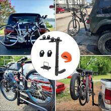 2 Fahrradträger Anhängerkupplung Faltbarer Fahrradträger für Autokupplung, Stahl-Auto-Fahrradträger für SUV, Fahrrad-Auto-Träger mit Anhängerkupplung, Gurte, Fahrradträger-Anhängerkupplung, einfach zu montieren und zu verwenden