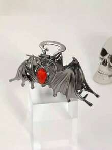 1PC Dark Bat Grip Ruby Inlaid Hairpin Gothic Halloween Carnival Hair Accessories Party Party Ladies Dress Up Holiday Gifts Fashion Hair Claw Clips Autumn Accessories Festival Fall Hair Clips Winter Decor For Vacation Outfits Woman