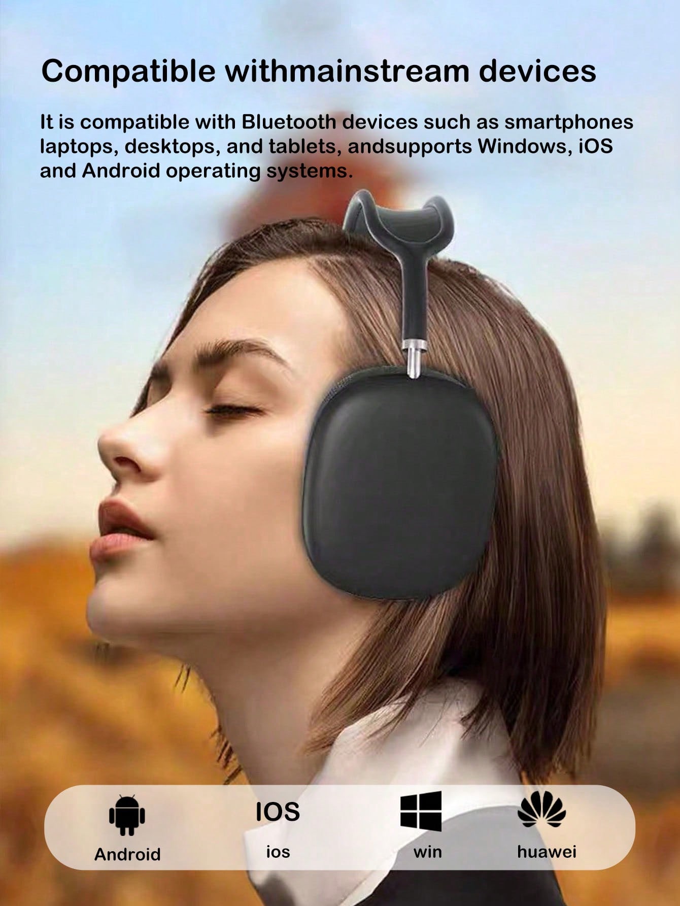 AKKHOO سماعات رأس لاسلكية فوق الأذن، جيلي 5.3، عمر...