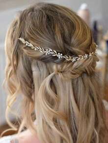 1件装奢华优雅亮片花朵发箍，水晶新娘婚礼配饰，公主仙女风新娘清新发饰，情人节礼物及拍照道具 - A - 查看 6