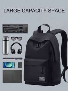 Mochila de gran capacidad, minimalista y ligera, mochila para computadora de estudiante, con correas ajustables para los hombros, adecuada para viajes de semestre de estudiantes - Multicolor - Ver 4