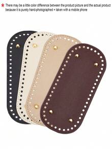 4pcs 8.66x3.93 Inch Crochet Bag Base, 4 Colors Diy Woven Bag Bag Bottom Handmade Bag Base Accessories Leather Bag Bottom Oval Bag Bottom Pad Knitted Crochet Base Wallet Bottom With Hole For Handbag Purse Tote Bag Shoulder Crossbody Bag