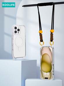 Koolife 1 件高透明度 2.0 毫米 PC 背板，带磁性无线充电、可拆卸挂绳孔支架、侧面彩色镶嵌、模制镜头框架、全覆盖手机保护壳，兼容 17 ProMax/17/17 Pro/17 Air/16/16 Pro/16 Plus/16 ProMax/11/11 Pro/11 ProMax/12/12 Pro/12 ProMax/13/13 Pro/13 Plus/14/14 Pro/14 Plus/14 ProMax/15/15 Pro/15 Plus/15 ProMax