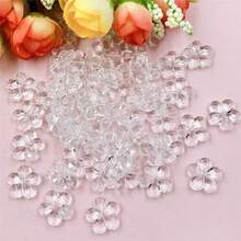 50/100Pcs 14mm Multicolor Spacer Loose Beads With Hole Flower Shape Handmade Material - 白色 - 查看 2